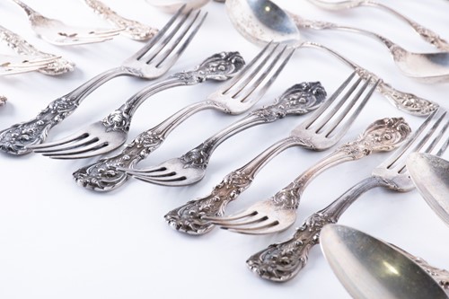 Lot 399 - A part canteen of American sterling silver...