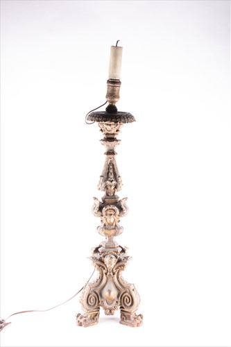Lot 293 - A large carved neoclassical style candlestick...