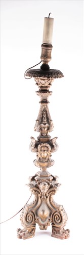 Lot 293 - A large carved neoclassical style candlestick...