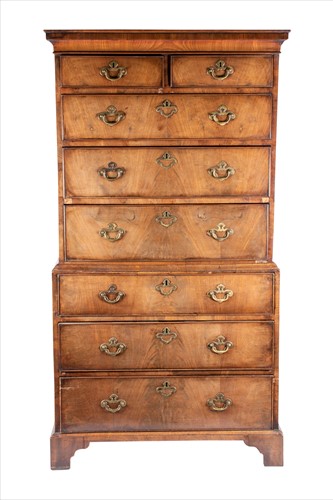 Lot 118 - A George III chest on chest the moulded...