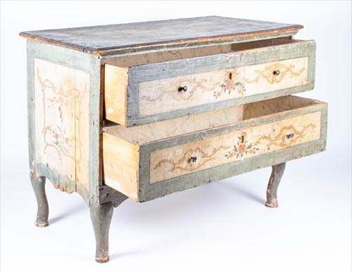 Lot 120 - A 17th century Italian painted commode the...