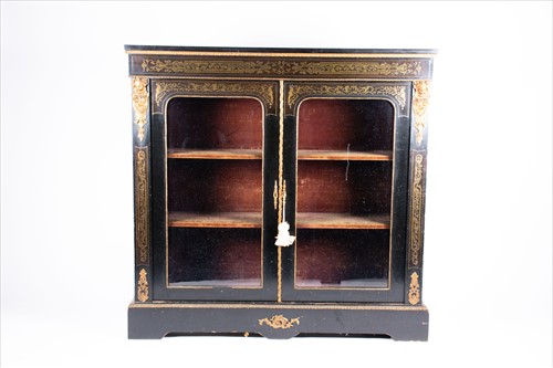 Lot 123 - A 19th century brass mounted and inlaid...