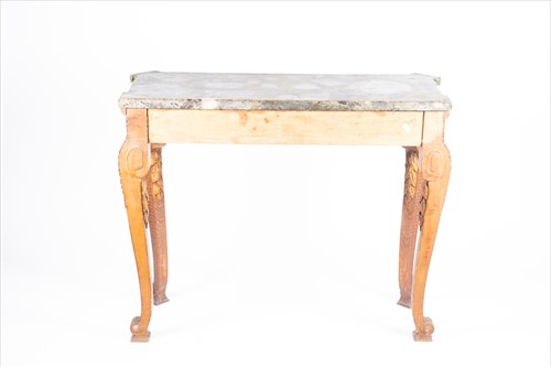 Lot 124 - A late 19th century marble-topped oak console...