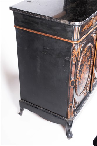 Lot 129 - A Dutch-style floral marquetry inlaid cabinet...