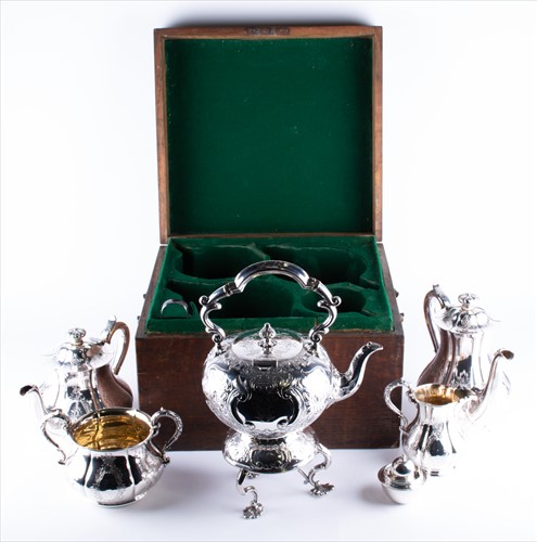 Lot 392 - A cased Victorian silver tea and coffee...