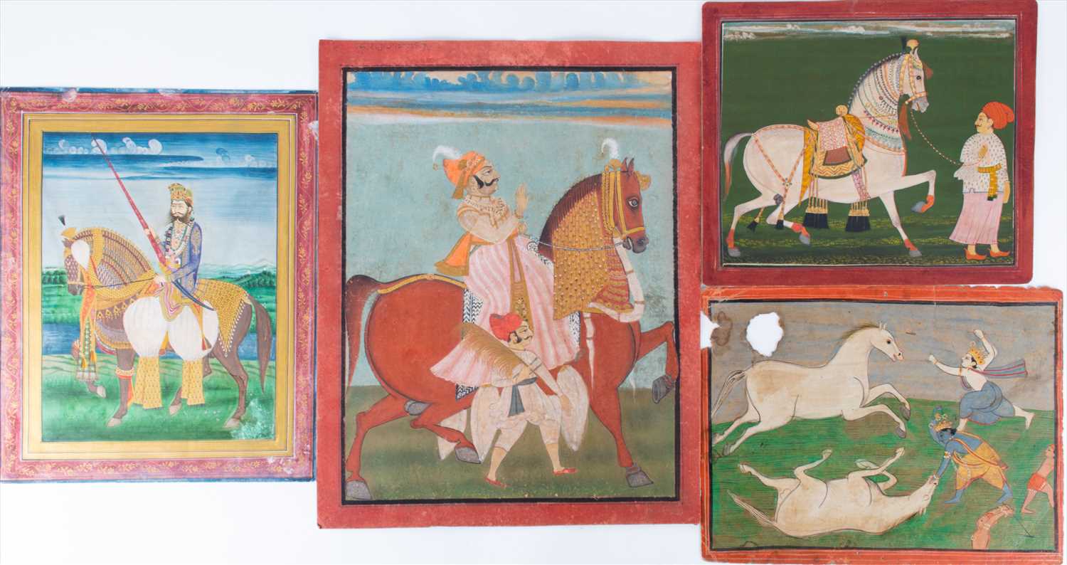 Lot 163 - A group of four Indian Pahari style...