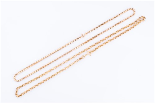 Lot 515 - A 9ct yellow gold curb-link necklace together...