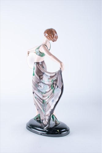 Lot 245 - An Art Deco Goldscheider ceramic figure by...