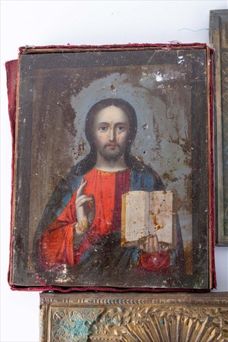 Lot 289 - A 19th century Russian icon depicting Christ...