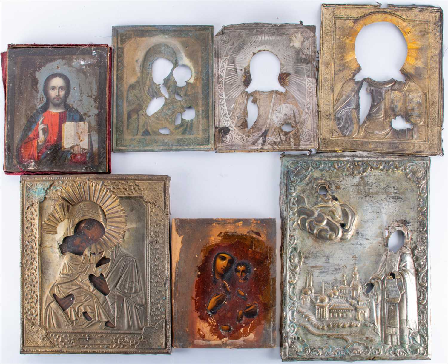 Lot 289 - A 19th century Russian icon depicting Christ...