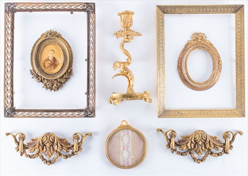 Lot 290 - A small group of French gilt metal mounts and...