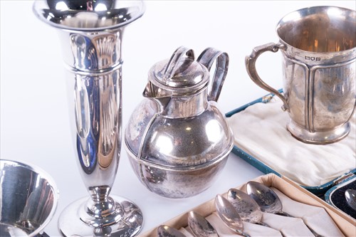 Lot 403 - A mixed group of small silver items comprising...