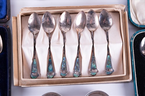 Lot 403 - A mixed group of small silver items comprising...