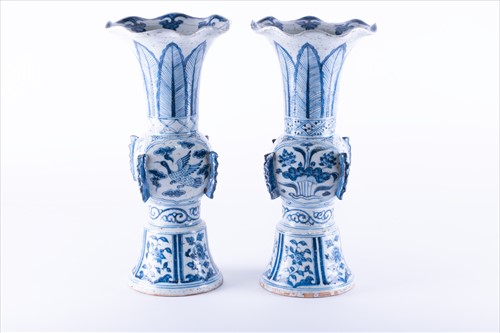 Lot 233 - A near pair of Chinese Qing dynasty blue and...
