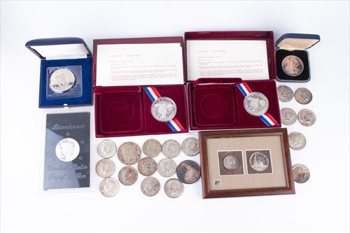 Lot 348 - A collection of American silver proof dollars...