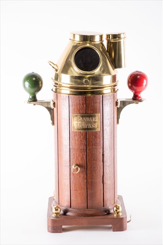 Lot 326 - A 20th century ship's binnacle compass in a...