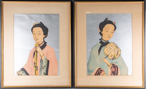 Lot 222 - A collection of four Chinese watercolour...