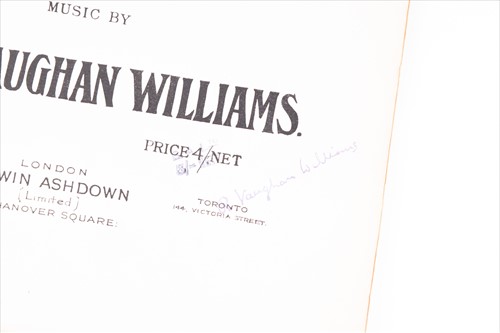 Lot 316 - Of Ralph Vaughan William interest : A signed...