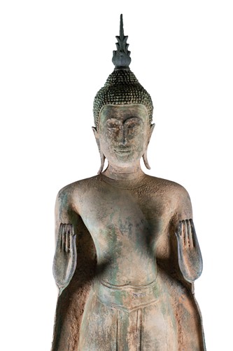 Lot 206 - A large 20th century Burmese bronze model of a...