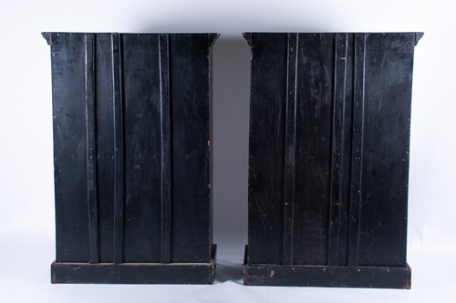Lot 203 - A pair of late 20th century ebonised and...