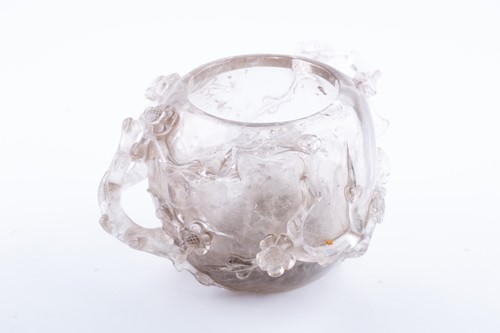 Lot 200 - A 20th century Chinese carved rock crystal pot...