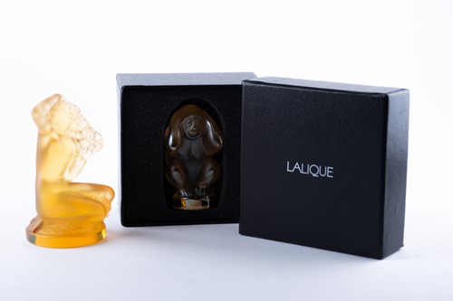 Lot 305 - Two Lalique glass paperweights both signed...