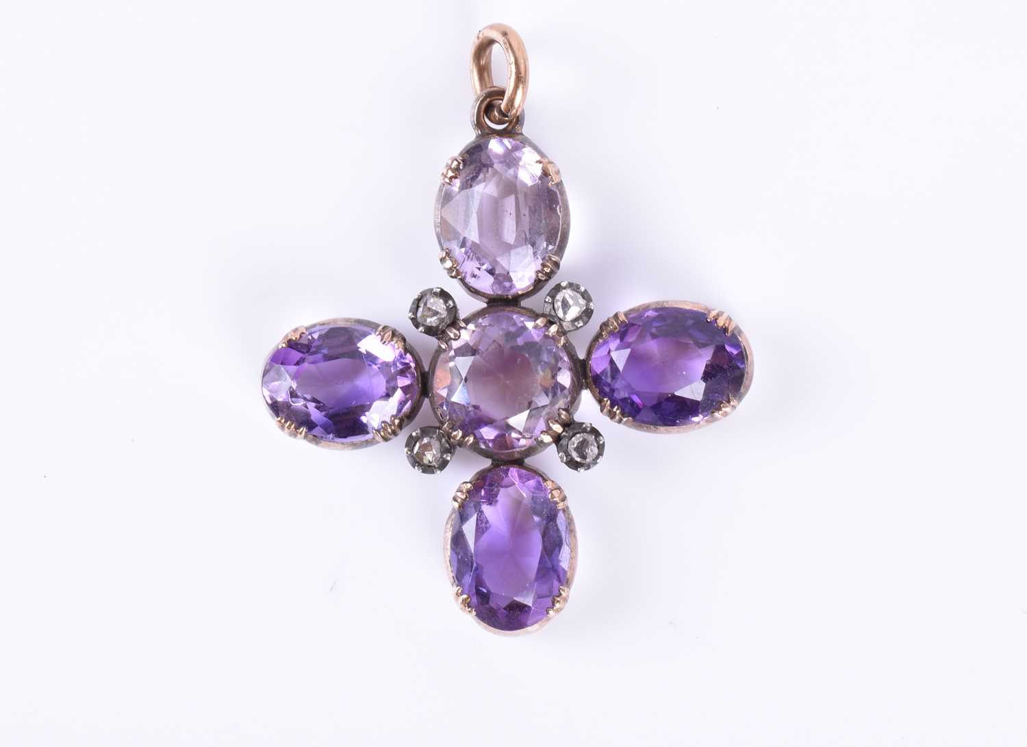 Lot 69 - A mid to late Victorian amethyst and diamond...
