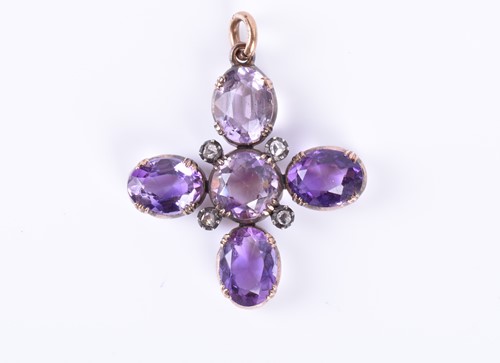 Lot 69 - A mid to late Victorian amethyst and diamond...