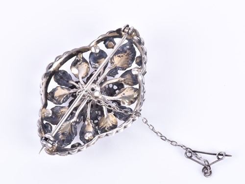 Lot 165 - A Victorian silver and paste brooch of floral...