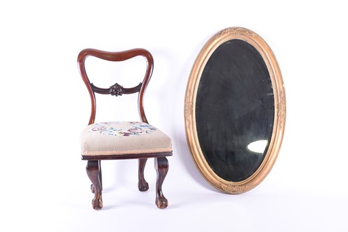 Lot 528 - A child's Victorian mahogany chair and an oval...