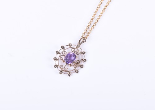 Lot 151 - A Victorian 9ct yellow gold, amethyst, and...