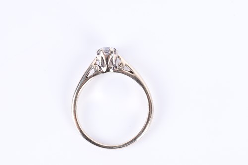 Lot 285 - A 9ct yellow gold and solitaire diamond ring...