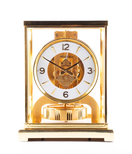 Lot 469 - A Jaeger LeCoultre Atmos clock in a gilt brass...