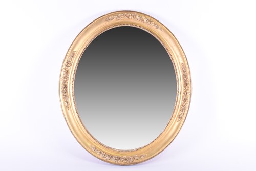 Lot 529 - A 20th century gilt framed mirror of oval form,...