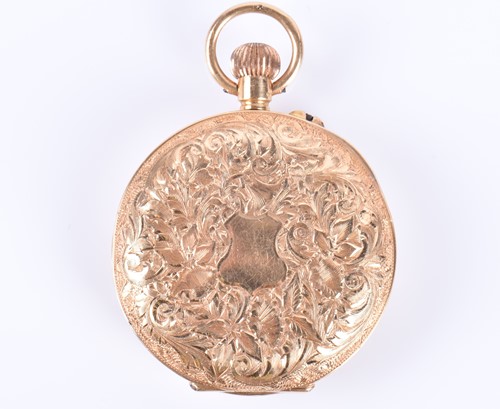 Lot 460 - An 18ct yellow gold cased pocket watch with...