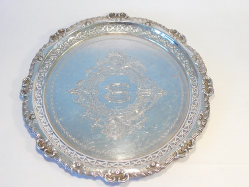 Lot 450 - A late Victorian silver salver, Levesley...