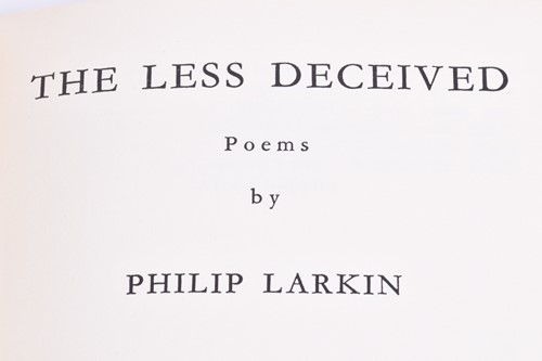 Lot 576 - 'The Less Deceived', a collection of poems by...