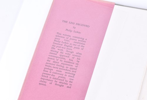 Lot 576 - 'The Less Deceived', a collection of poems by...