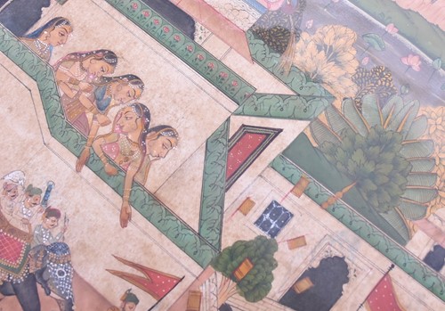 Lot 538 - A collection of twelve Indian miniature...