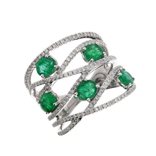 Lot 107A - Frost of London. An 18ct white gold, emerald...