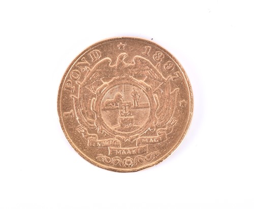 Lot 461 - A South African 1 pond coin dated 1897.