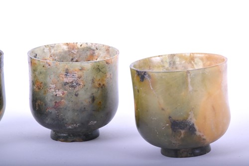 Lot 265 - A set of four Chinese soapstone wine cups,...