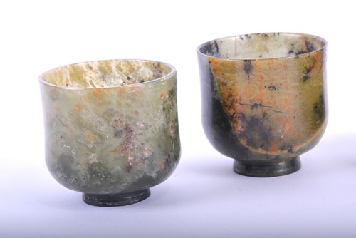 Lot 265 - A set of four Chinese soapstone wine cups,...