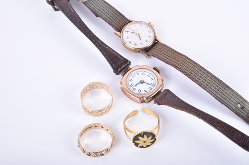 Lot 44 - A ladies rose gold cocktail wristwatch on...