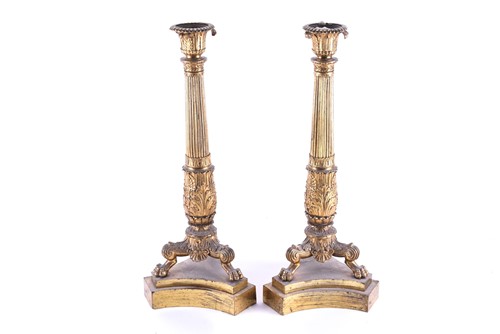 Lot 460 - A pair of French Empire gilt bronze...