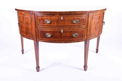 Lot 183 - A George III mahogany bowfront sideboard, the...