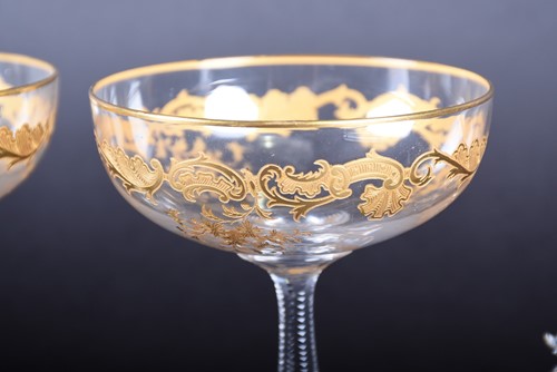 Lot 269 - A pair of Continental glass champagne bowls in...