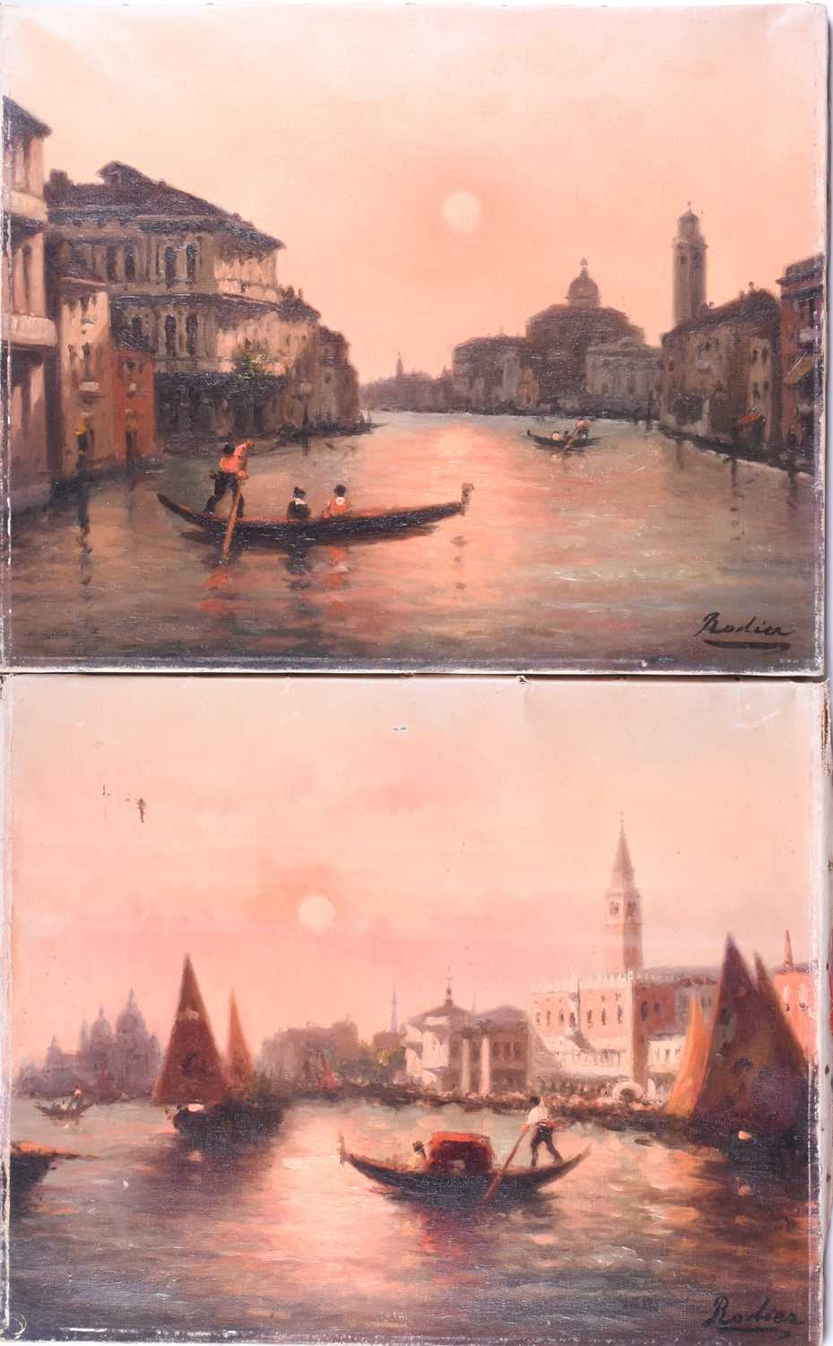 Lot 11 - Rodier (French, 19th century), The Grand Canal,...