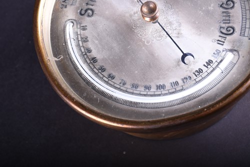 Lot 375 - A late 19th century brass cased barometer,...