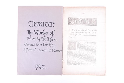 Lot 493 - Chaucer, Geoffrey, 'A Pair of Leaves' from The...